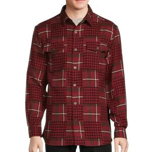 ROWM MENS Big 3XT TALL The Lodge Collection Jacquard Patchwork Shirt Jacket NEW